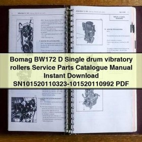 Bomag BW172 D Single drum vibratory rollers Service Parts Catalogue Manual SN101520110323-101520110992
