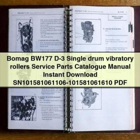 Bomag BW177 D-3 Single drum vibratory rollers Service Parts Catalogue Manual SN101581061106-101581061610