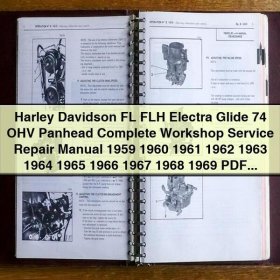 Harley Davidson FL, FLH Electra Glide 74 OHV Panhead Service Repair Manual 1959-1969