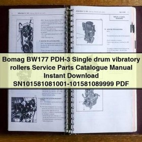 Bomag BW177 PDH-3 Single drum vibratory rollers Service Parts Catalogue Manual SN101581081001-101581089999