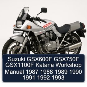 Suzuki GSX600F GSX750F GSX1100F Katana Workshop Manual 1987 1988 1989 1990 1991 1992 1993