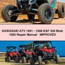 KAWASAKI ATV 1991-1998 KAF 450 Mule 1000 Repair Manual + Improved