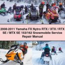 2008-2011 Yamaha FX Nytro RTX/XTX/RTX SE/MTX SE 153/162 Snowmobile Service Repair Manual
