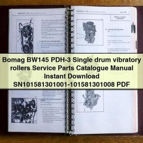 Bomag BW145 PDH-3 Single Drum Vibratory Rollers Service Parts Catalogue Manual PDF
