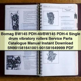 Bomag BW145 PDH-40/BW145 PDH-4 Single Drum Vibratory Rollers Service Parts Catalogue Manual PDF