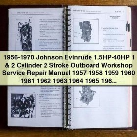 1956-1970 Johnson Evinrude 1.5HP-40HP 1 & 2 Cylinder 2 Stroke Outboard Workshop Service Repair Manual