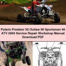 Polaris Predator 50 Outlaw 90 Sportsman 90 ATV 2004 Service Repair Workshop Manual