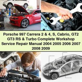 Porsche 997 Carrera 2 & 4 S Cabrio GT2 GT3 RS & Turbo Complete Workshop Service Repair Manual 2004 2005 2006 2007 2008 2009