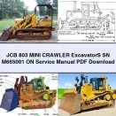JCB 803 Mini Crawler ExcavatorS SN M665001 ON Service Repair Manual
