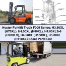 Hyster Forklift Truck F005 Series Spare Parts List for H3.50XL, H4.00XL, H4.00XLS-6, H4.50XL, H5.00XL Models