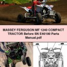 MASSEY FERGUSON MF 1240 Compact Tractor Before SN E40100 Parts Manual
