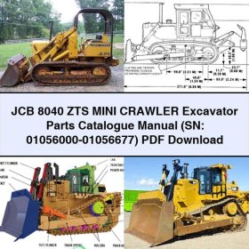 JCB 8040 ZTS Mini Crawler Excavator Parts Catalogue Manual (SN: 01056000-01056677)