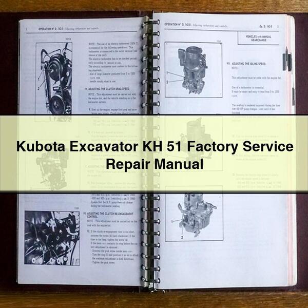 Manual de reparación y servicio de fábrica de la excavadora Kubota KH 51