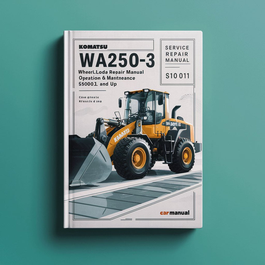 Manual de servicio y reparación de cargadora de ruedas Komatsu WA250-3 + Manual de operación y mantenimiento (Número de serie: 50001 y posteriores)