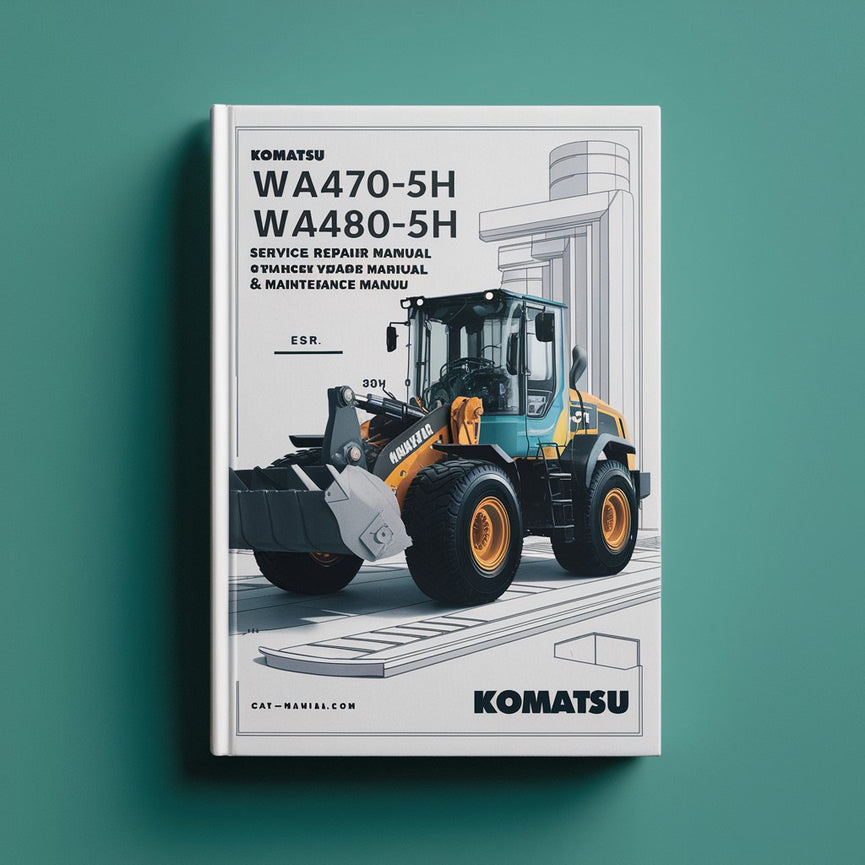 Manual de servicio y reparación de cargadoras de ruedas Komatsu WA470-5H WA480-5H + Manual de operación y mantenimiento