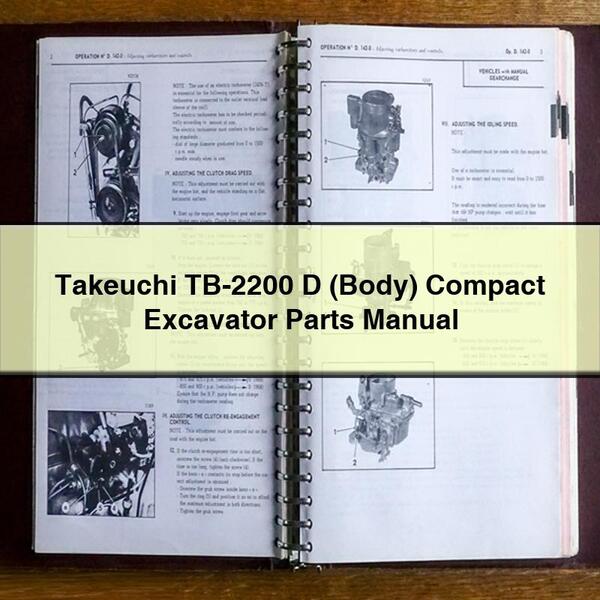 Manual de piezas de la excavadora compacta Takeuchi TB-2200 D (Body)