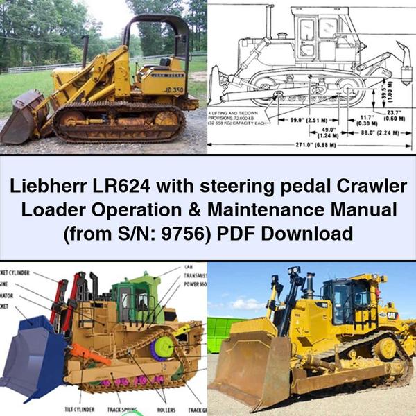 Manual de operación y mantenimiento de la cargadora de cadenas Liebherr LR624 con pedal de dirección (a partir del número de serie: 9756)