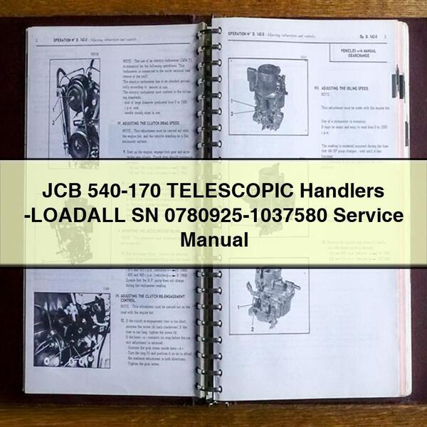 JCB 540-170 TELESCOPIC Handlers -LOADALL SN 0780925-1037580 Service Repair Manual