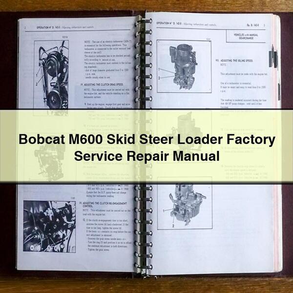 Manual de reparación y servicio de fábrica de la minicargadora Bobcat M600