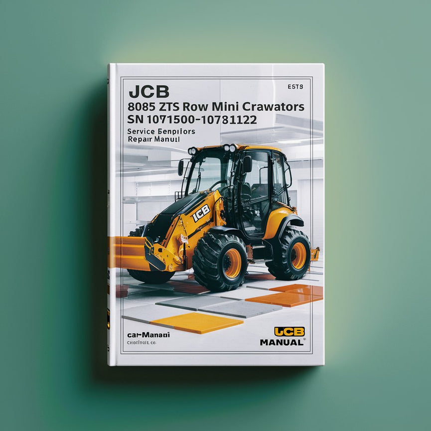 Manuel de réparation et d'entretien de la mini-pelle sur chenilles JCB 8085 ZTS ROW SN 1071500-1073122