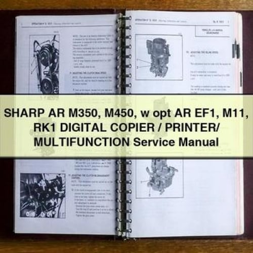 Manuel d'entretien du copieur/imprimante numérique/multifonction SHARP AR M350 M450 avec opt AR EF1 M11 RK1 Télécharger PDF