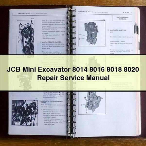 JCB Mini Excavator 8014 8016 8018 8020 Service Repair Manual