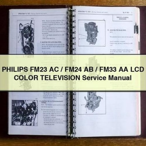 Manuel d'entretien du téléviseur couleur LCD PHILIPS FM23 AC / FM24 AB / FM33 AA Télécharger le PDF