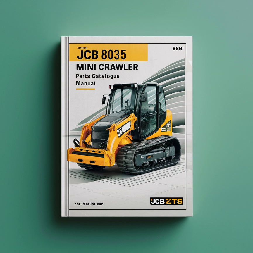 JCB 8035 ZTS Mini Crawler Excavator Parts Catalogue Manual (SN: 01230500-01231499)