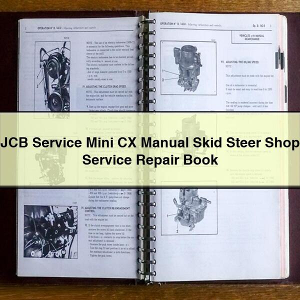 JCB Service Mini CX Manual Skid Steer Shop Service Repair Book