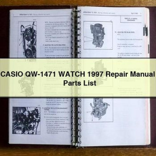 Manuel de réparation et liste des pièces détachées pour montre CASIO QW-1471 1997 Télécharger PDF