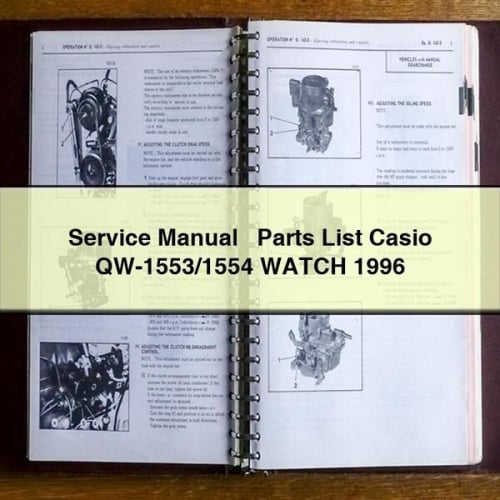 Manuel d'entretien + Liste des pièces détachées MONTRE CASIO QW-1553/1554 1996 Télécharger PDF