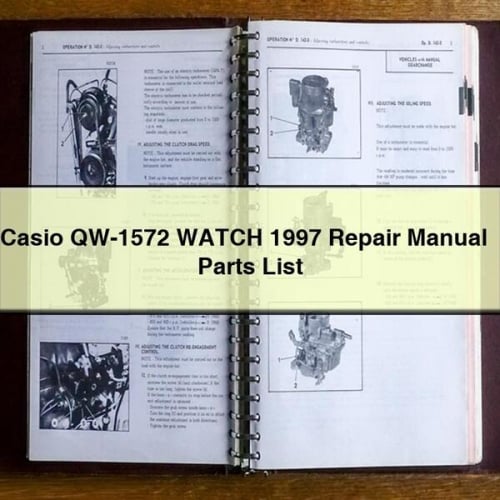 Manuel de réparation et liste des pièces détachées pour montre CASIO QW-1572 1997 Télécharger PDF