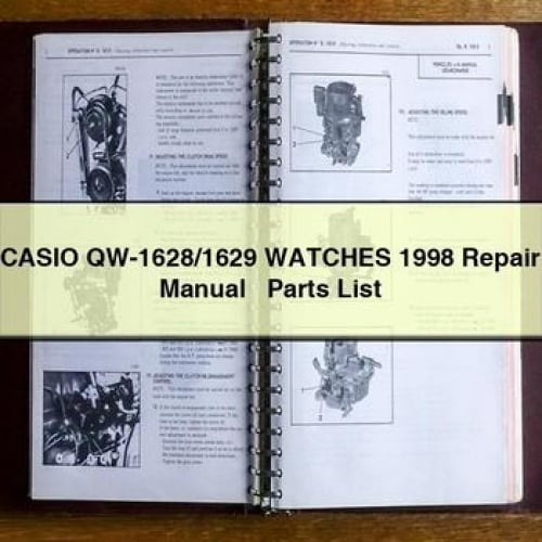 Manuel de réparation et liste des pièces détachées pour montres CASIO QW-1628/1629 1998 Télécharger PDF