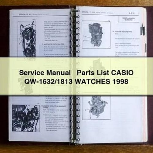 Manuel d'entretien + Liste des pièces détachées MONTRES CASIO QW-1632/1813 1998 Télécharger PDF