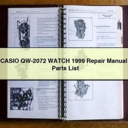 Manuel de réparation et liste des pièces détachées pour montre CASIO QW-2072 1999 Télécharger PDF