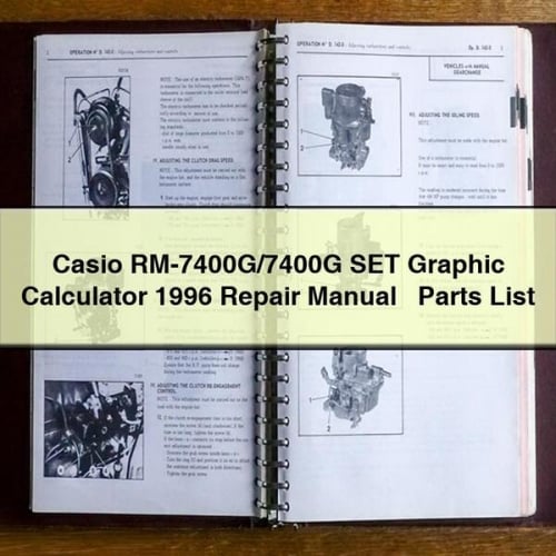 Calculatrice graphique CASIO RM-7400G/7400G SET 1996 Manuel de réparation + Liste des pièces détachées Téléchargement PDF