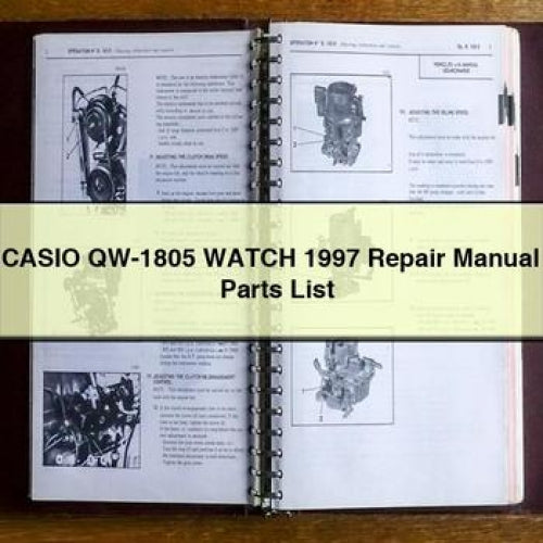 Manuel de réparation de la montre CASIO QW-1805 1997 + liste des pièces détachées à télécharger en PDF