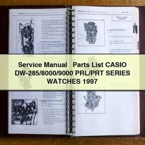 Service Manual + Parts List CASIO DW-285/8000/9000 PRL/PRT Series WATCHES 1997 PDF Download