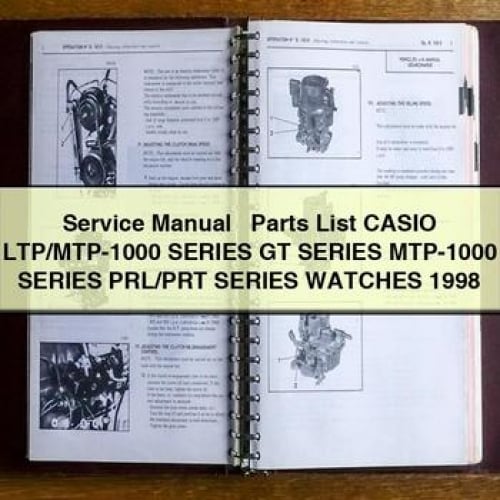 Manuel d'entretien + Liste des pièces détachées CASIO Série LTP/MTP-1000 Série GT Série MTP-1000 Série PRL/PRT MONTRES 1998 Téléchargement PDF