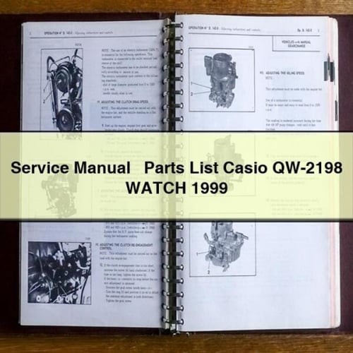 Service Manual + Parts List CASIO QW-2198 WATCH 1999 PDF Download