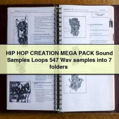 HIP HOP CREATION Mega PACK Boucles d'échantillons sonores 547 échantillons Wav dans 7 dossiers