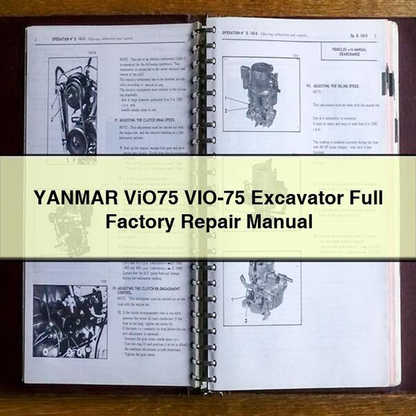 Manual de reparación completo de fábrica de la excavadora YANMAR ViO75 VIO-75