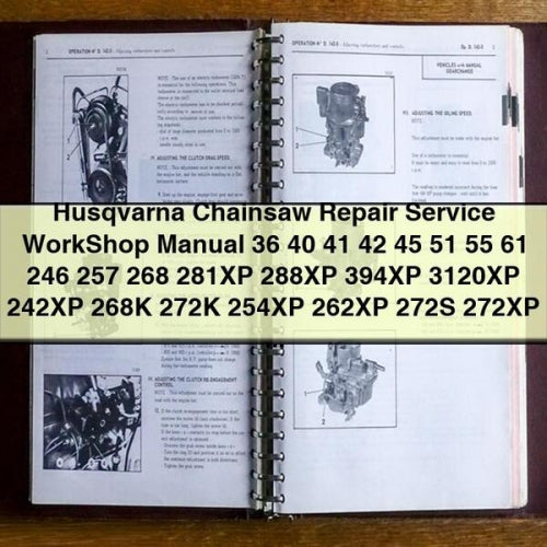 Husqvarna Chainsaw Repair Service WorkShop Manual 36 40 41 42 45 51 55 61 246 257 268 281XP 288XP 394XP 3120XP 242XP 268K 272K 254XP 262XP 272S 272XP PDF Download