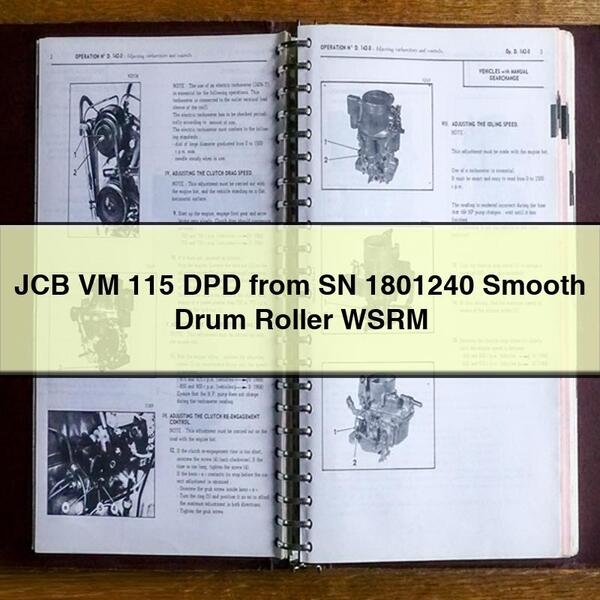 Rouleau compresseur à tambour lisse JCB VM 115 DPD de SN 1801240 WSRM