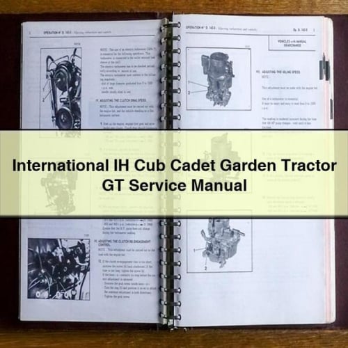 Téléchargement PDF du manuel d'entretien du tracteur de jardin international IH Cub Cadet GT