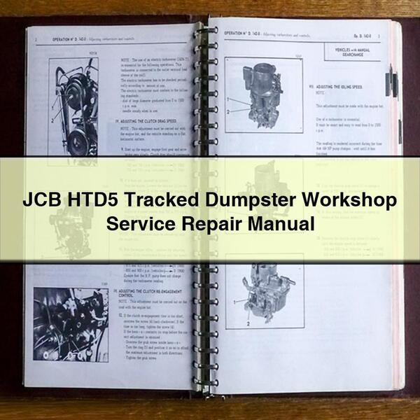 Manual de servicio y reparación del taller del contenedor de basura sobre orugas JCB HTD5