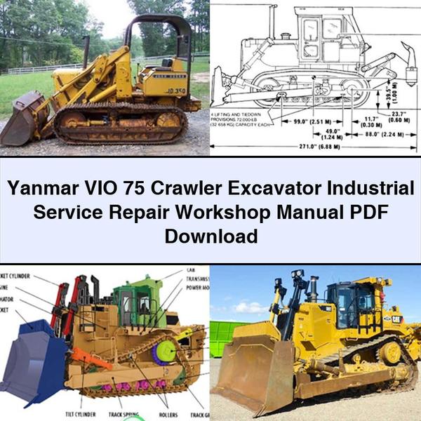 Manual de taller y reparación de servicio industrial de excavadoras de cadenas Yanmar VIO 75