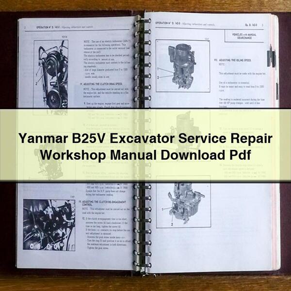 Manual de taller y reparación de excavadoras Yanmar B25V