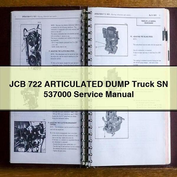 Manual de reparación y servicio del camión volquete articulado JCB 722 SN 537000