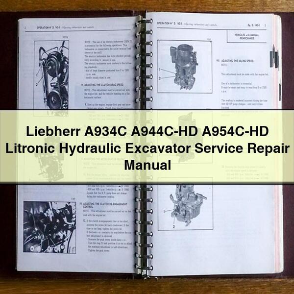 Manual de servicio y reparación de excavadoras hidráulicas Liebherr A934C A944C-HD A954C-HD Litronic